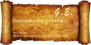 Gyorgyevics Etelka névjegykártya